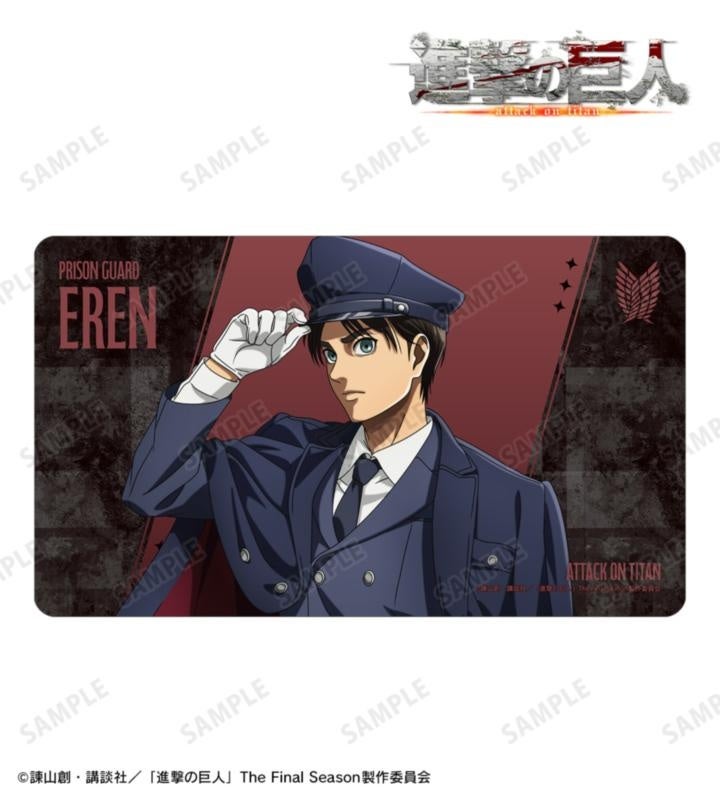 進撃の巨人の描き下ろし エレン 看守ver. マルチデスクマットの公式商品見本。