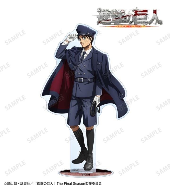 進撃の巨人の描き下ろし エレン 看守ver. 特大アクリルスタンドの公式商品見本。