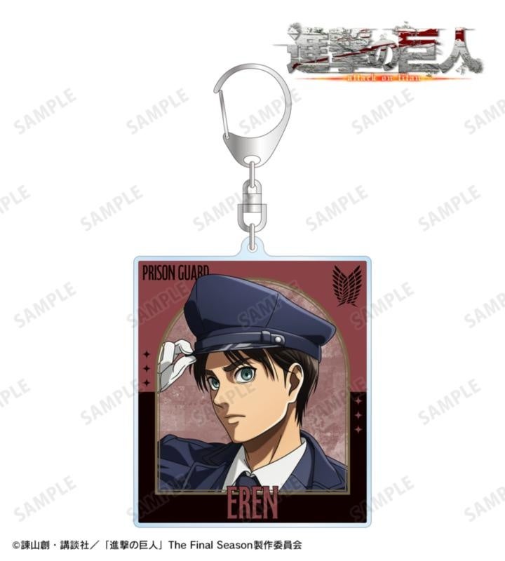 進撃の巨人の描き下ろし エレン 看守ver. BIGアクリルキーホルダーの公式商品見本。