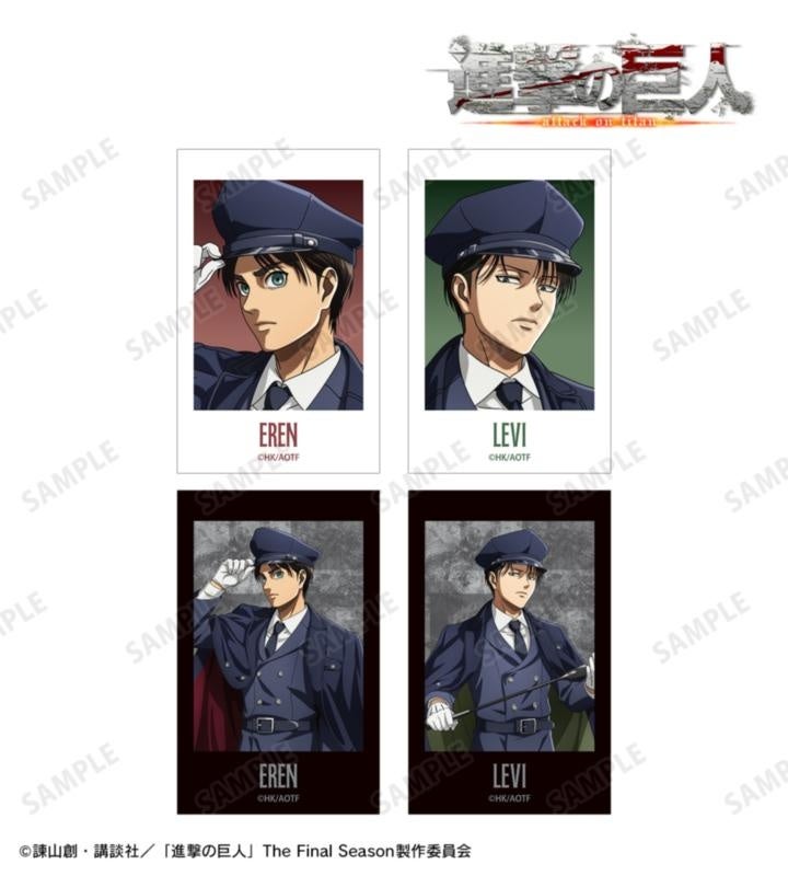 進撃の巨人の描き下ろし エレン&リヴァイ 看守ver. Ani-Frame4枚セットの公式商品見本。
