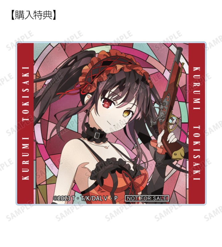 デート・ア・ライブV Aure Glass：アクリルカードの狂三特典は約70×60mmの公式見本。