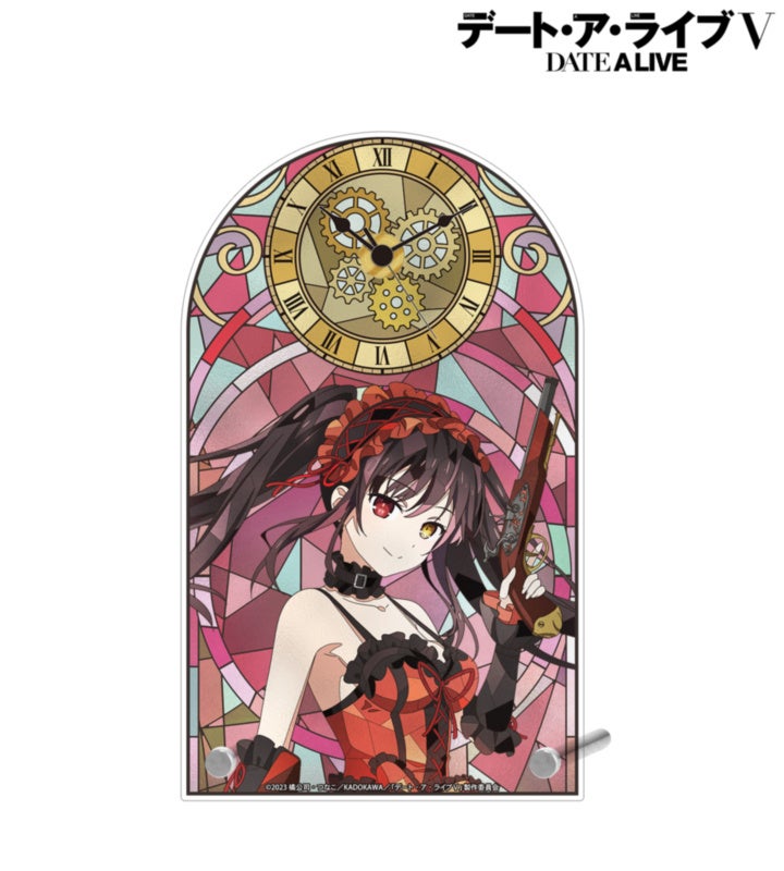 デート・ア・ライブV Aure Glass：狂三のスタンド時計は5,555円。単三電池1本を別に用意の公式見本。