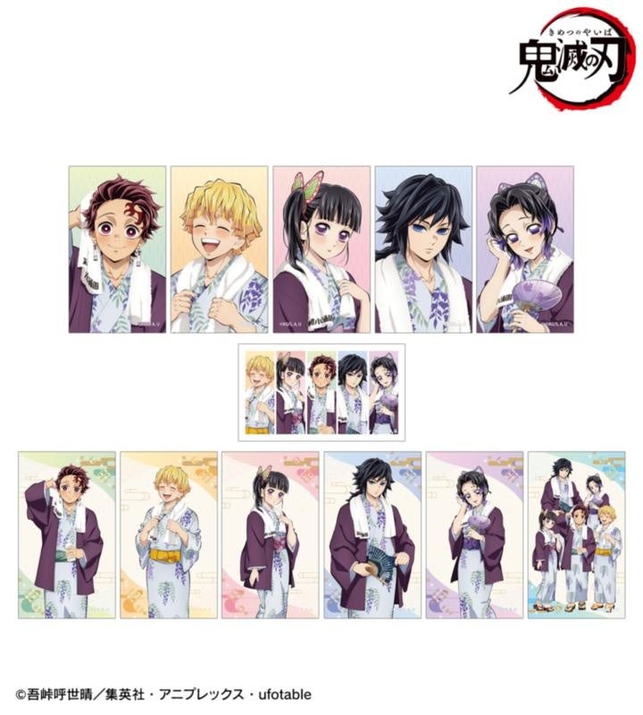 鬼滅の刃×ユネッサンの描き下ろし 温泉浴衣ver. トレーディングイラストカードの公式商品見本。