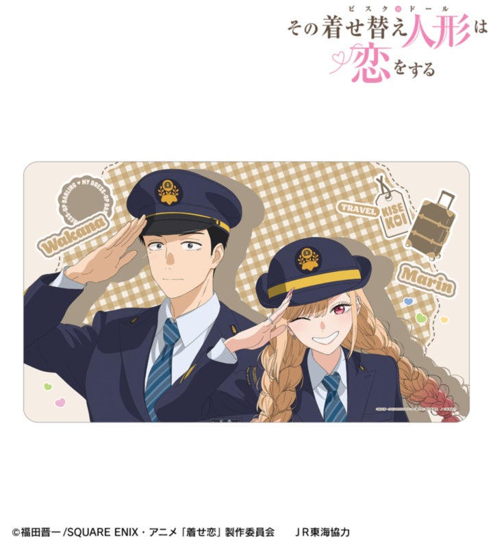 海夢＆新菜の駅員ver.マルチデスクマット。横長の2人図柄。