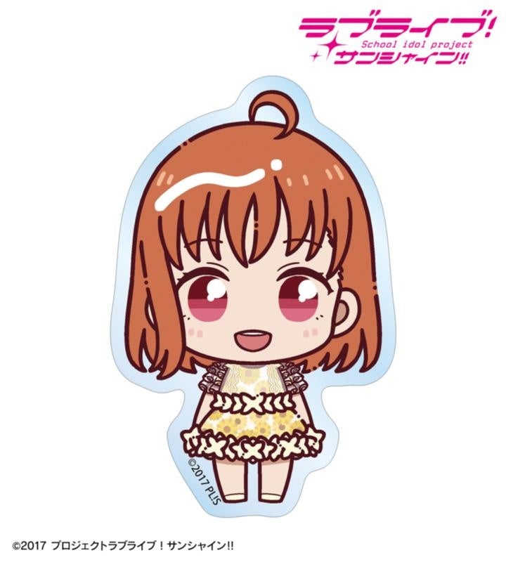 ラブライブ！サンシャイン!!の高海千歌 3rdソロコンサートver. ちょこんと！ クリアダイカットステッカーの公式商品見本。