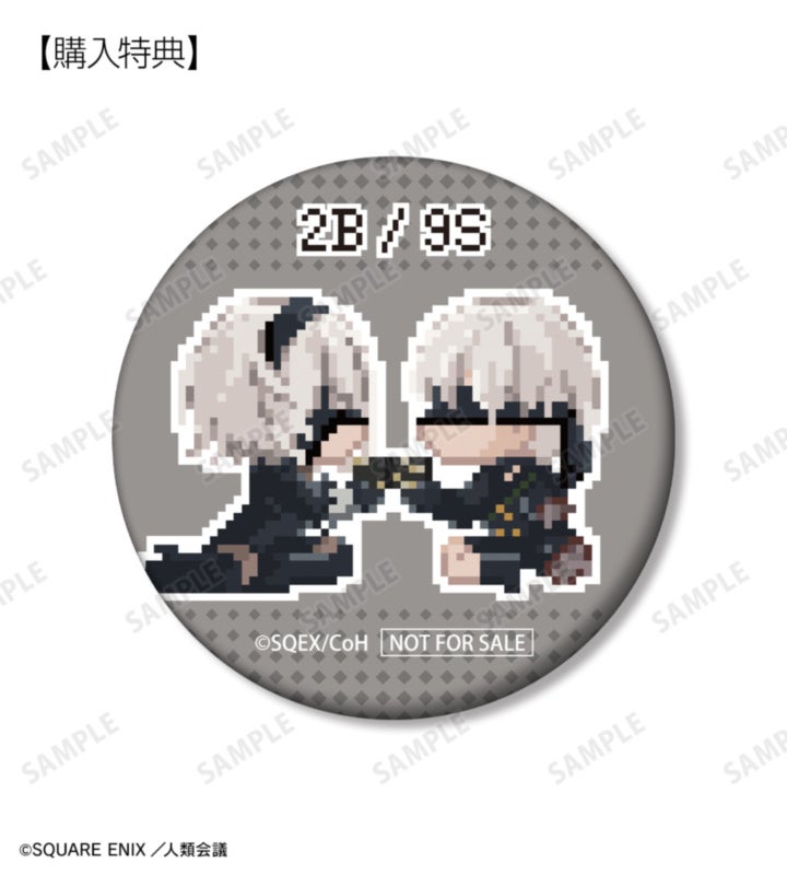 アニメ NieR:Automata Ver1.1a：マットバッジの特典は2B/9Sの公式商品見本。