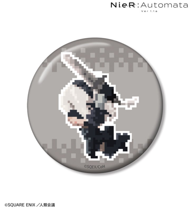 アニメ NieR:Automata Ver1.1a：100mmバッジは2B ver.Aを指定して715円の公式商品見本。