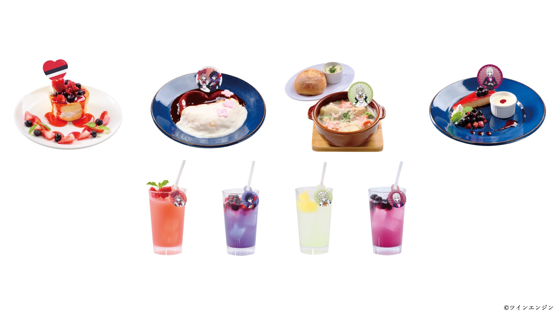 RAKU CAFEコラボのフードとドリンクの公式見本