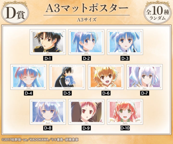 D賞A3マットポスター10柄の公式一覧。抽選のため絵柄は選べない