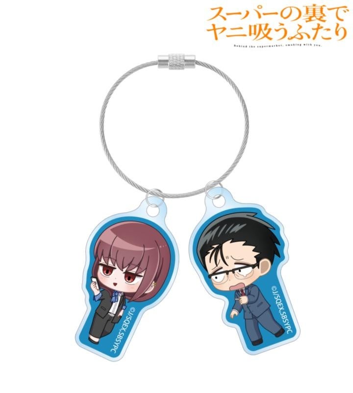 佐々木&田山ver.Aの人物パーツ2枚をワイヤーにつなぐキーホルダー。2連は2商品セットではない。