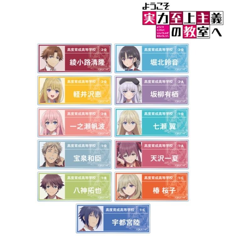 アクリルネームプレートvol.2の11柄。人物名とクラス・色の固定図柄で、名入れ商品ではない。